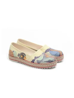 Espadrilles crème/meerkleurig