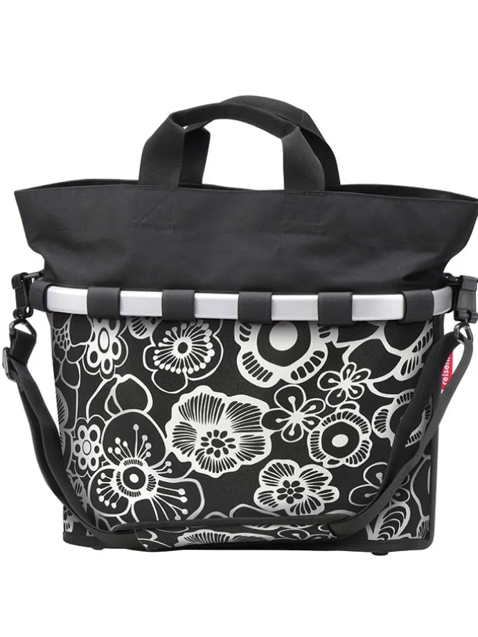 Fietsmand "KLICKfix" zwart/wit - (B)40 x (H)35 x (D)20 cm