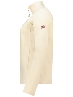 Fleece trui crème/beige