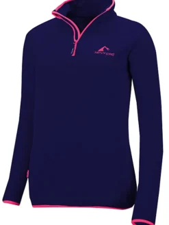 Fleece trui "Hekla" donkerblauw/roze