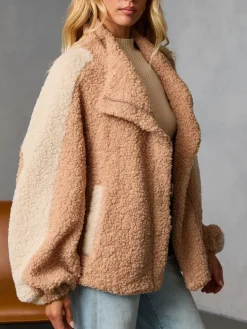Fleece vest lichtbruin/beige