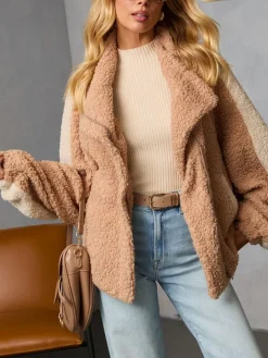 Fleece vest lichtbruin/beige