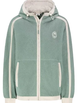Fleece vest mintgroen/wit