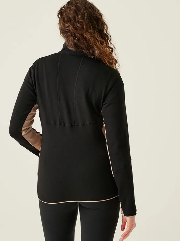Fleece vest "Ralina" zwart/beige
