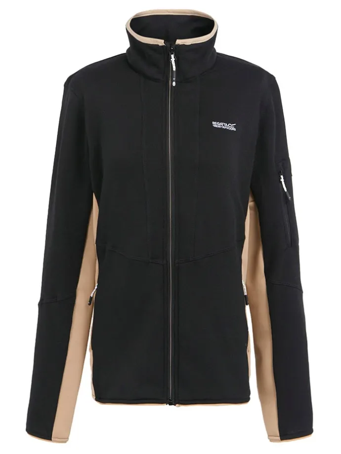 Fleece vest "Ralina" zwart/beige