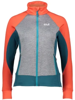 Fleece vest "Sky Peak" oranje/turquoise/grijs