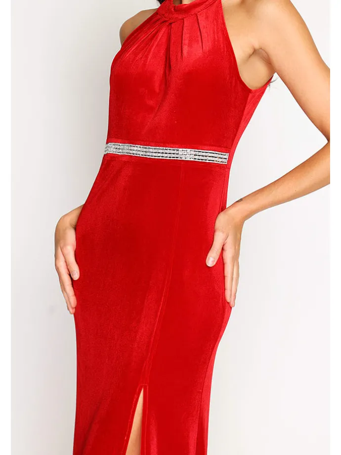 Fluwelen jurk rood