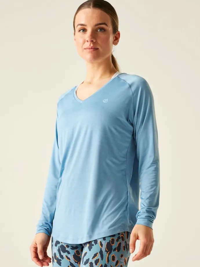 Functionele longsleeve "Discern" lichtblauw