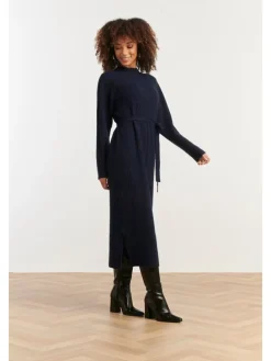 Gebreide jurk donkerblauw