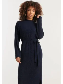 Gebreide jurk donkerblauw