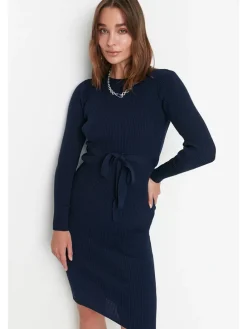 Gebreide jurk donkerblauw