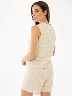Gebreide top beige
