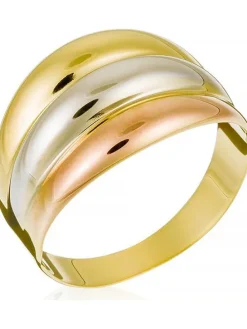 Geel/rosé/witgouden ring "Trianon"