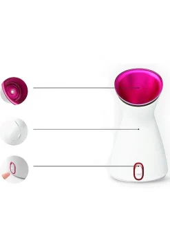Gezichtsstoomapparaat wit/roze