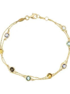 Gouden armband "Colormix" met edelstenen
