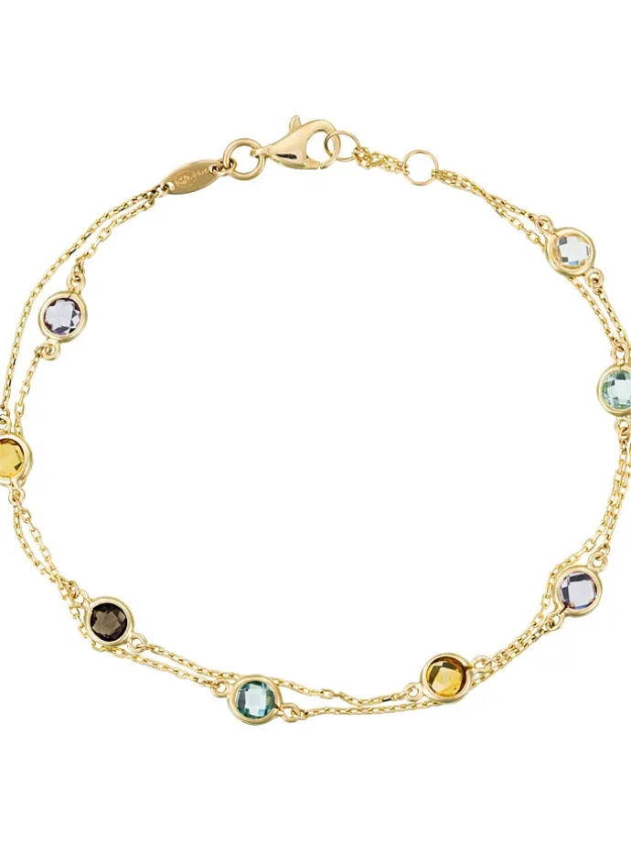 Gouden armband "Colormix" met edelstenen