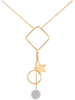 Gouden ketting met diamanten hanger - (L)42 cm