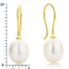 Gouden oorhangers met parels