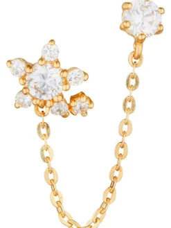 Gouden oorstekers "Duchesse" met edelstenen