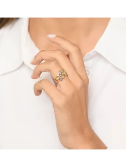 Gouden ring "Kamina" met edelstenen