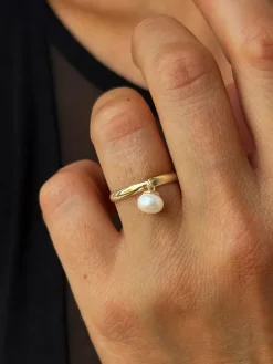Gouden ring met parels