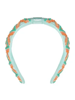 Haarband lichtblauw/oranje