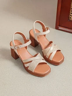 Haksandalen beige
