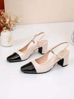 Haksandalen beige/zwart