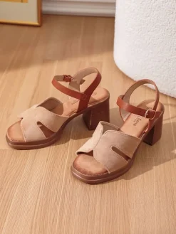 Haksandalen lichtbruin/kaki