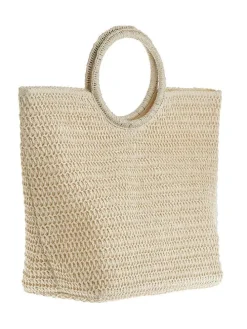 Handtas beige - (B)40 x (H)33 x (D)10 cm