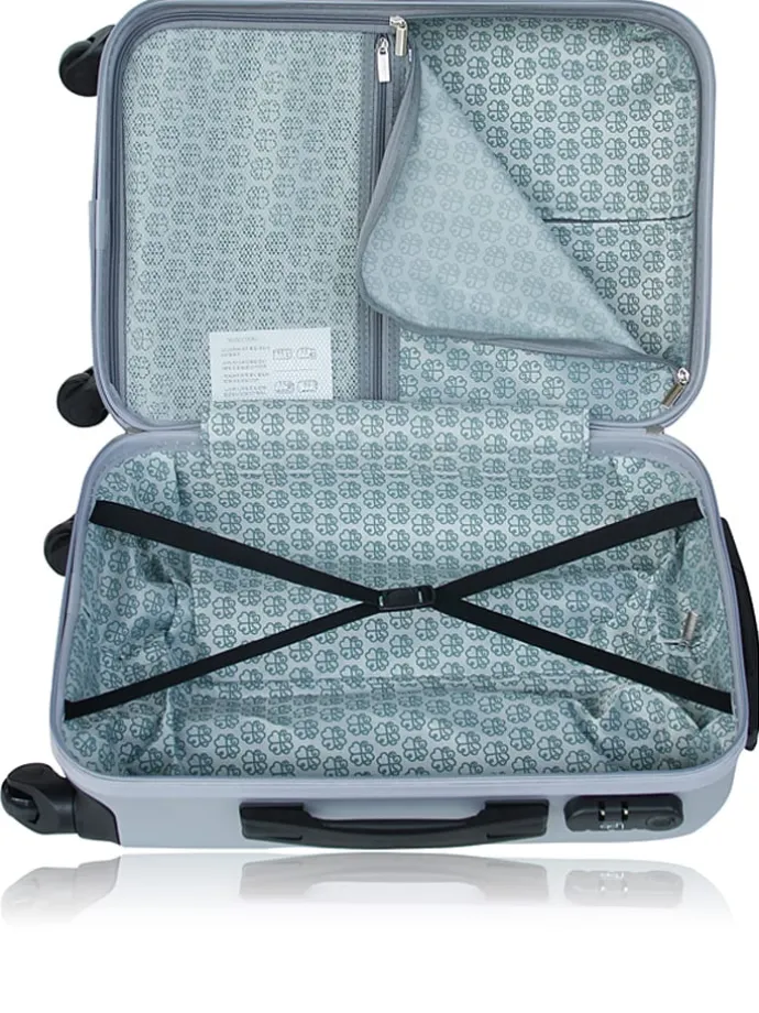 Hardcase-trolley "Hambourg" zilverkleurig - (B)41 x (H)65 x (D)26 cm