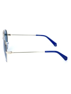 Herenzonnebril zilverkleurig/blauw