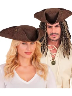 Hoed "Driehoekige piratenhoed" bruin