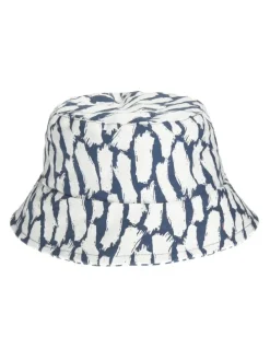 Hoed wit/donkerblauw