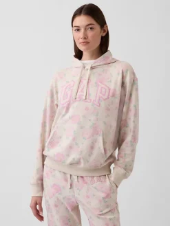 Hoodie beige/lichtroze