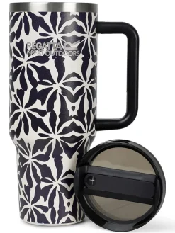 Isoleerfles zwart/wit - 1,2 l
