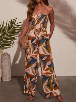 Jumpsuit beige/antraciet