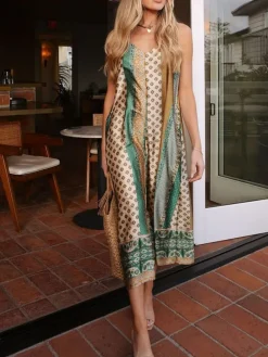 Jumpsuit beige/groen