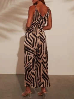 Jumpsuit bruin/beige