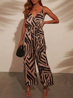 Jumpsuit bruin/beige