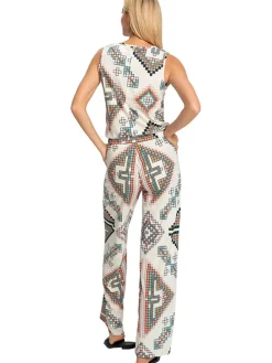Jumpsuit crème/meerkleurig