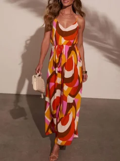 Jumpsuit meerkleurig/rood