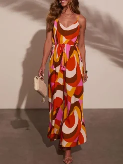 Jumpsuit meerkleurig/rood