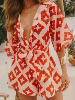 Jumpsuit oranje/roze
