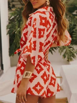Jumpsuit oranje/roze