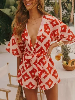 Jumpsuit oranje/roze