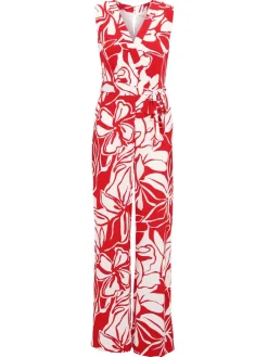 Jumpsuit rood/crème