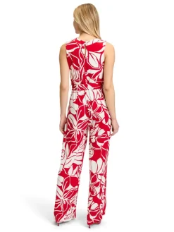 Jumpsuit rood/crème