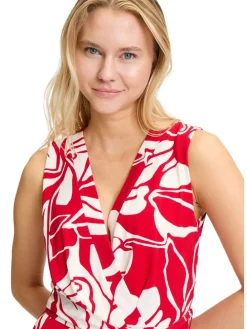 Jumpsuit rood/crème