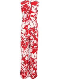Jumpsuit rood/crème